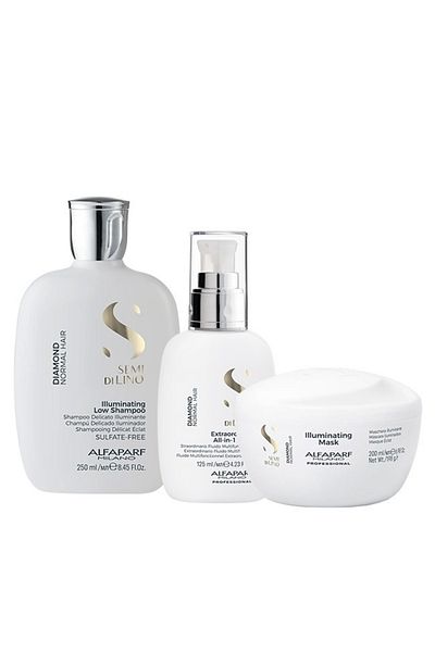 Alfaparf Milano Alfaparf Semi Di Lino Diamond Iluminating, Shampoo 250 ml + Mask 200 ml + Shine Fluid 125 ml