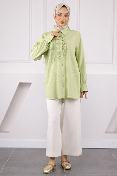 İmajButik Light Khaki Sleeve Tie-Up Shirt