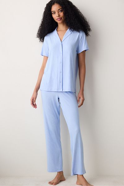 Penti Set de pijamale Happiness Shirt Pantaloni Albastru Deschis