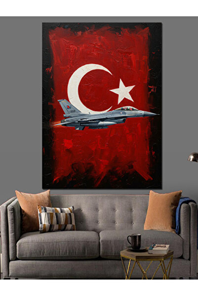 ekart Göklerde Hür Uçak Dekoratif Kanvas - Mdf Ahşap Tablo