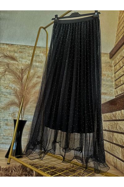 Nisa Luxury Boutique Κομψή φούστα από τούλι με πέτρα με ελαστική μέση