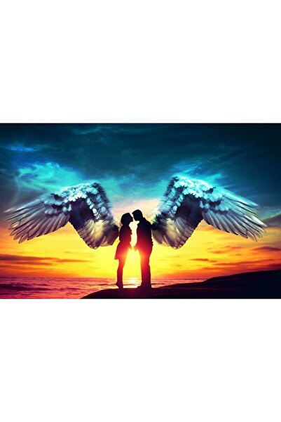 ve Tablou Canvas, Ingeri , 80 x 50 cm, Rama lemn, Multicolor