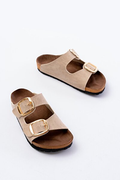 serkanseyyid P-101 Beige Daily Women's Slippers