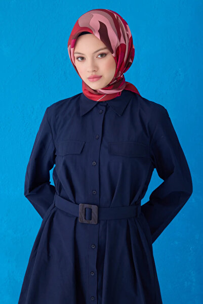 Belli Eșarfă din mătase pură 90X90 Bordeaux-roz 4108D02 Mătase în diagonală