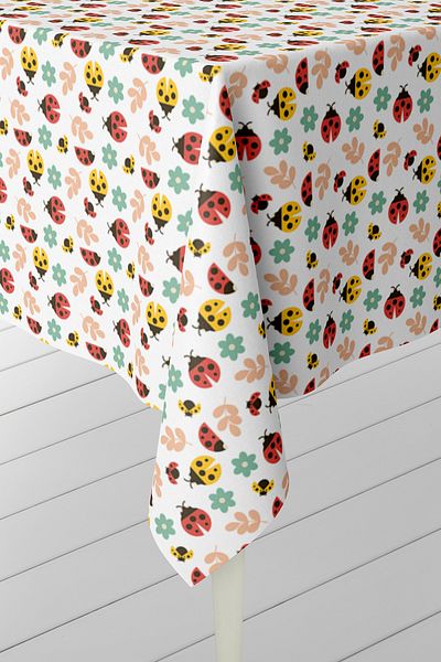 HediyeLabs Ladybug Tablecloth – Cheerful and Spring Themed Design