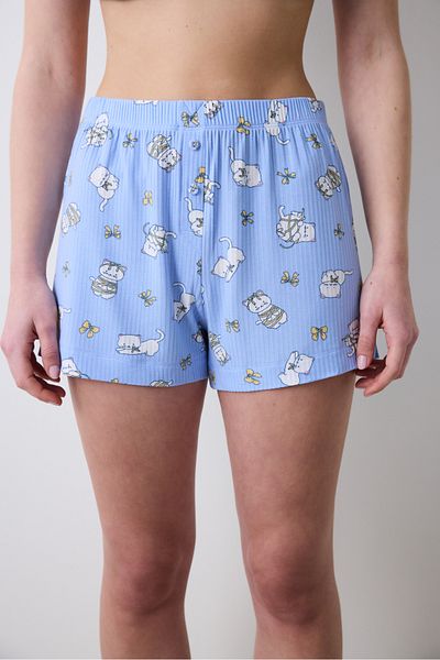 Penti Pantaloni scurți imprimați Bowtiful Pantaloni de pijama albastru deschis