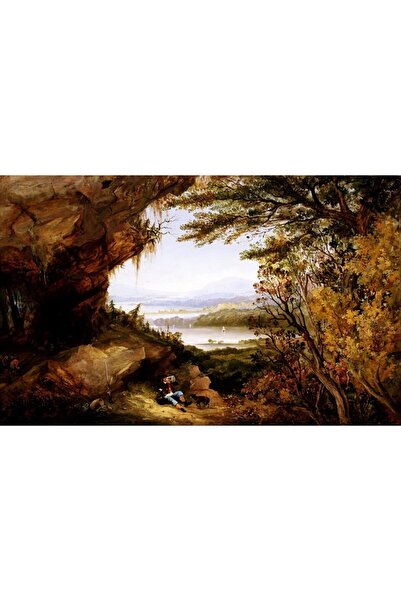 ve Tablou Canvas, Peisaj de toamna, Vanator, 80 x 50 cm, Multicolor