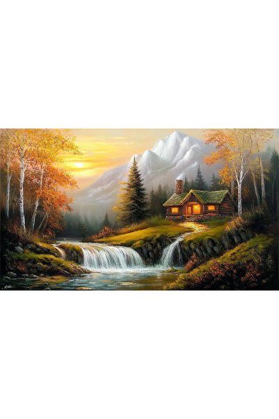 ve Tablou Canvas Cabana ideala 33, 70 x 40 cm, natura, peisaj, stil pictura, ...