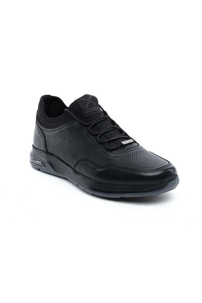 Greyder 18231 Black Genuine Leather Men's Sneaker Shoes