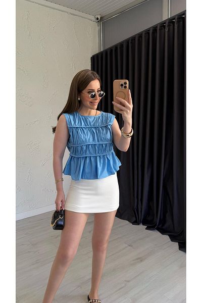 elif teke Tulipa Blouse Blue
