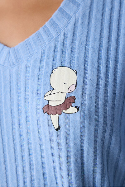 Penti Bearlerina Mavi Pantolon Pijama Takımı