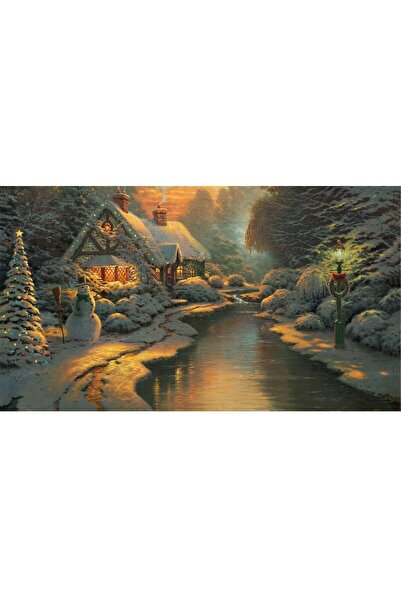 ve Tablou Canvas, Peisaj, Cabana ideala iarna 2, zapada, munte, lac, padure, ...