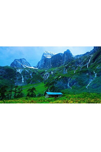 ve Tablou Canvas, Peisaj, cabana ideala 22, munte, lac, padure, 80 x 50 cm, M...