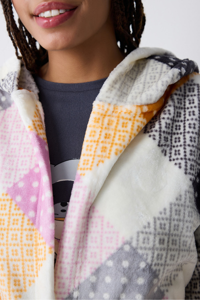 Penti Πολύχρωμη ρόμπα Gingham Ecru