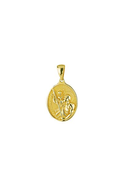 GOLDKUPE 14 Ayar Altın St Christopher Madalyon Kolye Ucu 3,16 gr