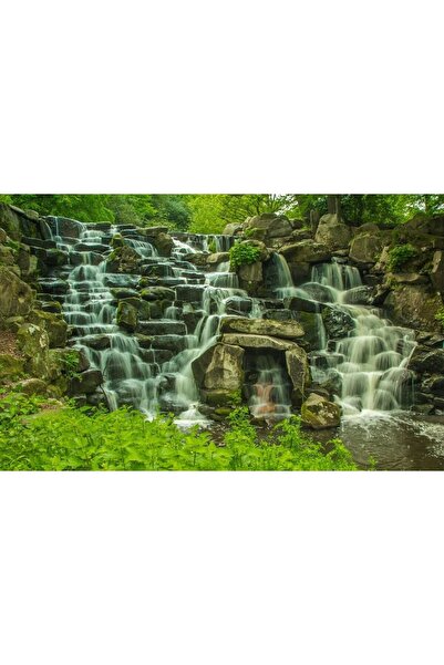 ve Tablou Canvas, Cascada in trepte, 80 x 50 cm, Rama lemn, Multicolor