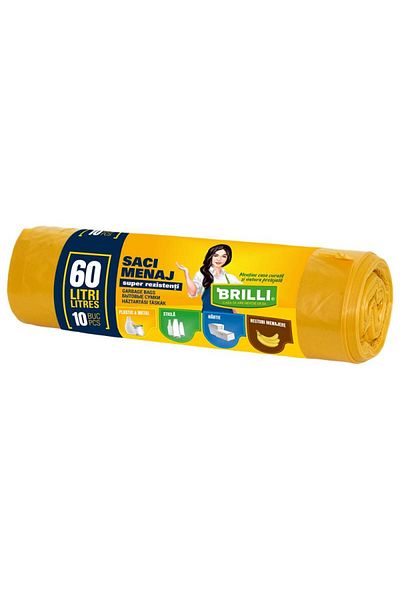 Cesiro Saci de curățare Brilli 60l, set 10 buc., galbeni