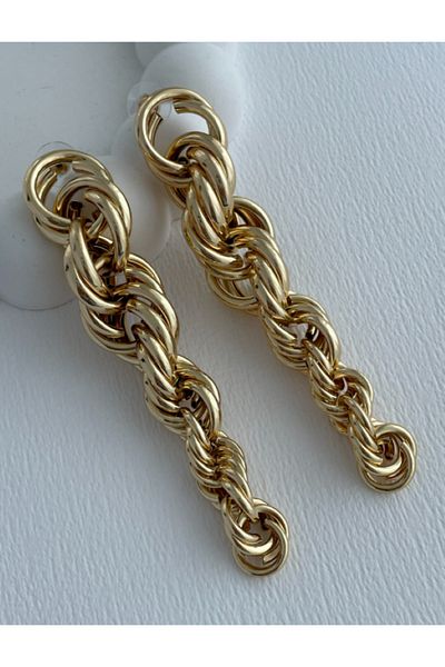 Ervalina Elegance: Long Twist Earrings