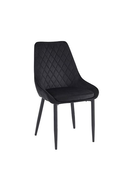 Generic Dining Chair with Metal Legs - Living Room Chair - Velvet Arm chair - Kitchen Chair Black