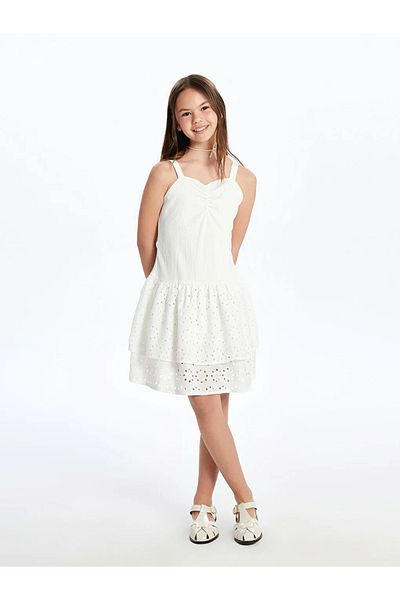 LC Waikiki Lcw Kids White Heart Collar Girl Dress