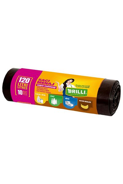 Cesiro Saci de curățare Brilli 120l 10/set Sr Brown