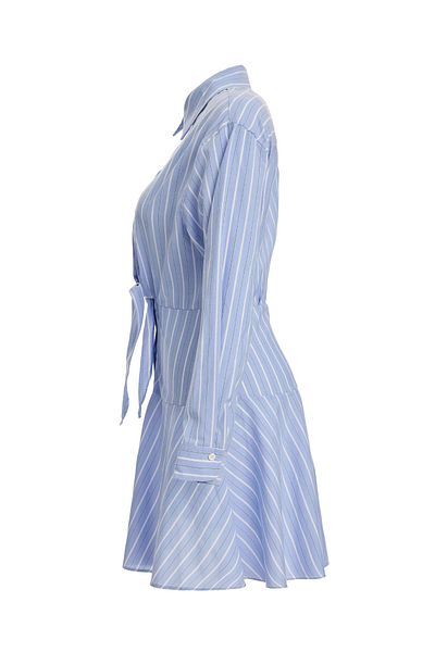 SEVİLEN Striped Tie-Up Shirt Dress