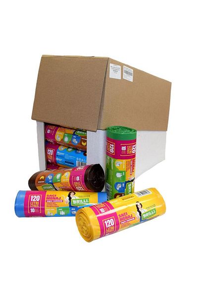 Cesiro Brilli Household Bags 120l 10/set 24/display Sr Mixed Color