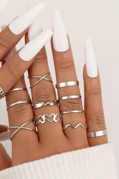 Perry Accesories 11 Pieces Adjustable Joint Ring Set Combination Women's Ring...