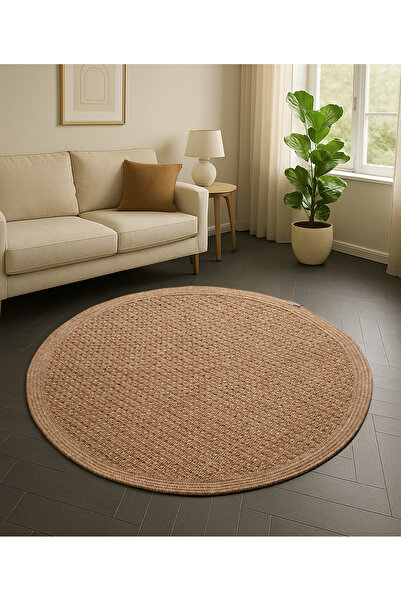 Sunrise Rug Jüt Tabanlı Hasır Dokuma Örme Bohem Halı Kilim