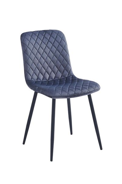 Generic Dining Chair with Metal Legs - Living Room Chair - Velvet Armless chair - Kitchen Chair Dark Grey