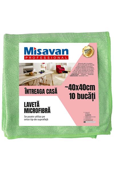 Cesiro Lavetă din microfibră pentru toată casa, set 10, verde