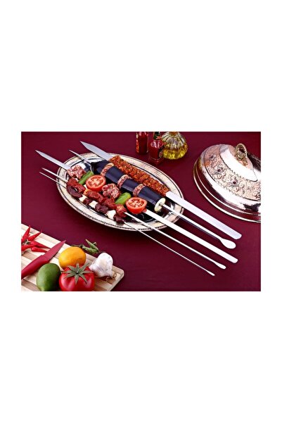 GÖNEN ÇELİK Gonen Celik Sis Paslanmaz Celik Krom Kebap Sisi 6 Adet Çöp Şiş 30 Cm (paslanmaz Çelik)