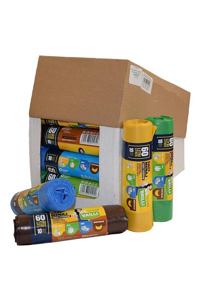 Cesiro Brilli Household Bags 60L 10/Set 28/Display Sr Mixed Color
