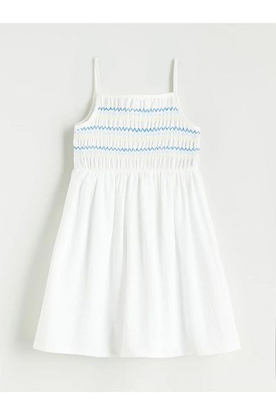 LC Waikiki Lcw Kids White Square Collar Girl Dress