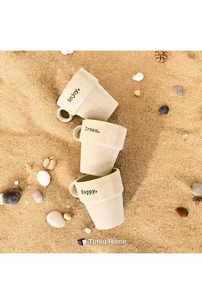 Lizzy 3 Expresso Cups with Embossed Lettering