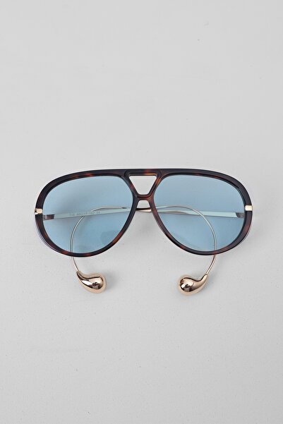 Kapin Klop Drop Handle Detailed Sunglasses - Leopard Blue