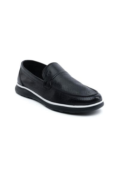 Greyder 64694 Black Genuine Leather Men's Comfort Shoes
