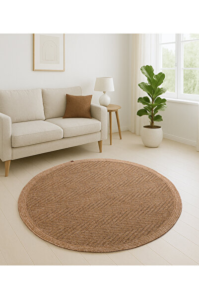 Sunrise Rug Jüt Tabanlı Hasır Dokuma Örme Bohem Halı Kilim