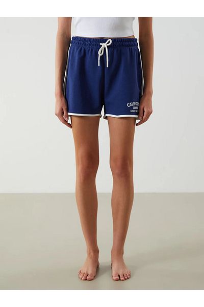 LC Waikiki LCW Young Navy Blue California Imprimat Pantaloni scurți pentru femei Pijama Partea de jos