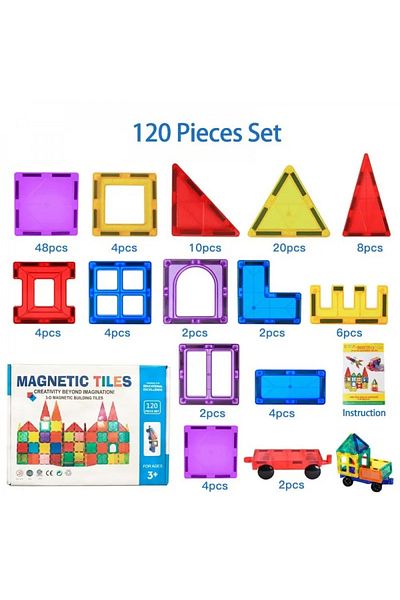 Little Cloud Magnetic Building Blocks - 120 Pieces
