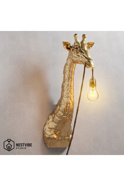 DREAM MODE Giraffe Head Decorative Wall Lamp Nestvibe Special Series (Rustic Bulb with Gift)