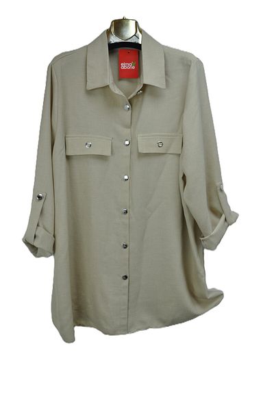 elma abone LARGE SIZE LINEN SHIRT