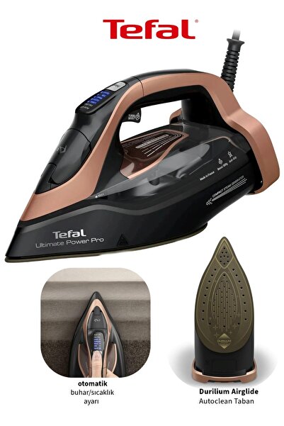 TEFAL 3200W Akıllı Ultimate Power 300gr ŞOK Buharlı Ütü-Otomatik Kapanma,Durilium Airglide Autoclean