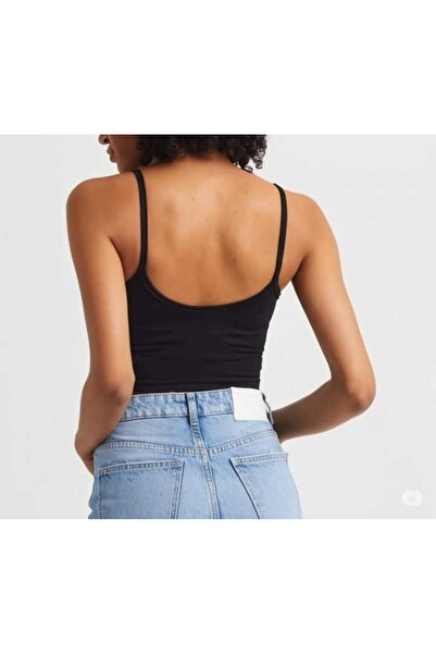 Pelna Трендовий жіночий топ з чорного матеріалу Scuba з тонким бретельками