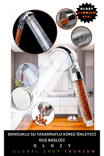 GLOZY Premium Seri Yüksek Basınçlı Zeolit Doğal Taş Boncuklu Kireç Önleyici S...