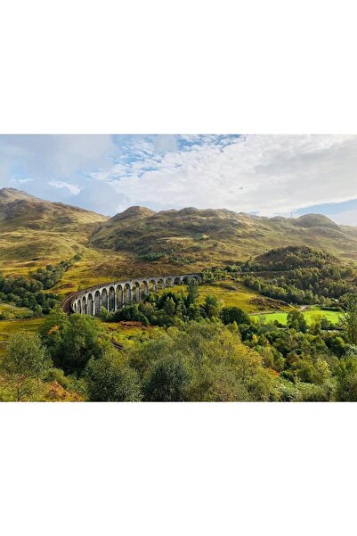 ve Tablou Canvas,Dealuri, Copaci, Pod de piatra, 80 x 60 cm, Rama lemn, Multi...