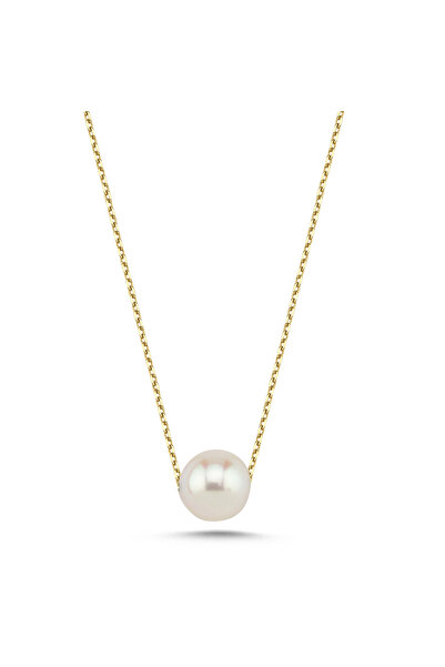 Birinci1926 14 Ayar Altın Kadın Tek Tane Inci Kolye
