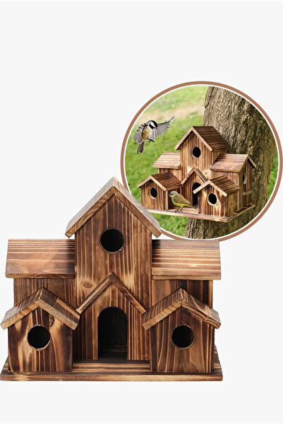 Obay Kuş Evi 6 Delikli Kuşlar, Dekorasyon Dışındaki Veranda Için Sinek Kuşu Yuvası