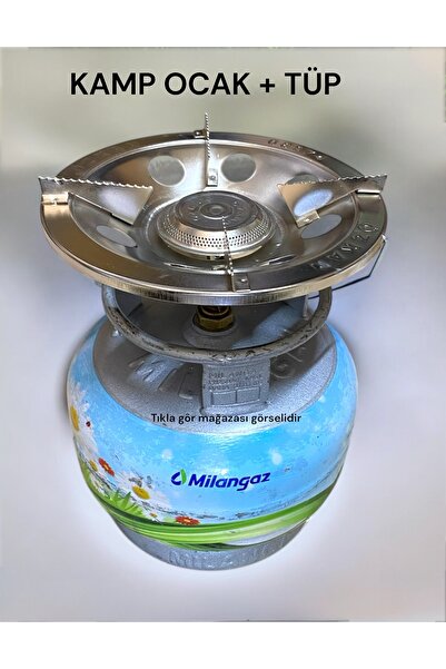 MİLANGAZ Küçük dolu tüp başlıklı set 2kg piknik tüpü dolu kamp ocak takımlı tüpgaz set