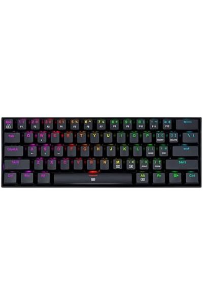 REDRAGON لوحة مفاتيح الألعاب الميكانيكية K630، تصميم مضغوط بنسبة 60% مع 61 مفتاحًا، مفاتيح بنية اللون، خلفية RGB